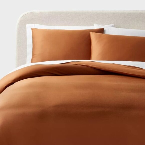 Threshold 100% Lyocell Tencel Copper 3 Piece King Size Duvet Cover & Sham Set - Picture 1 of 8